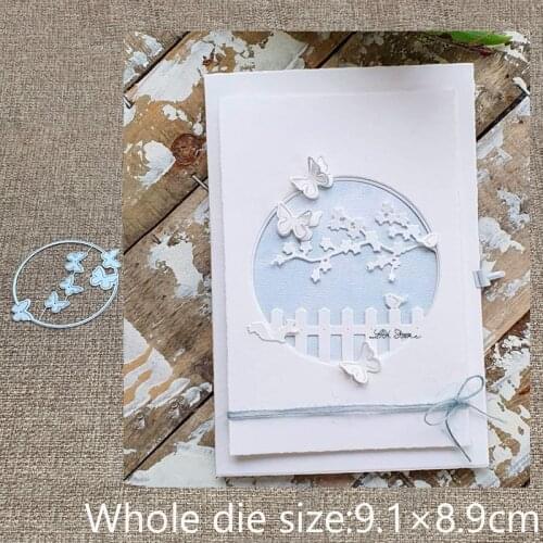 XLDesign Craft Metal stencil mold Cutting Dies Butterfly circle decoration scrapbook die cuts Album Paper Card Craft Embossing