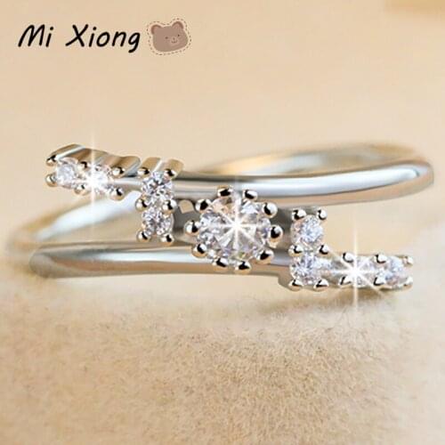 Mi Xiong 925 Sterling Silver Diamond Series Exquisite Luxury Charm Small Fresh Ring For Girlfriend Birthday Gift Ladies Jewelry