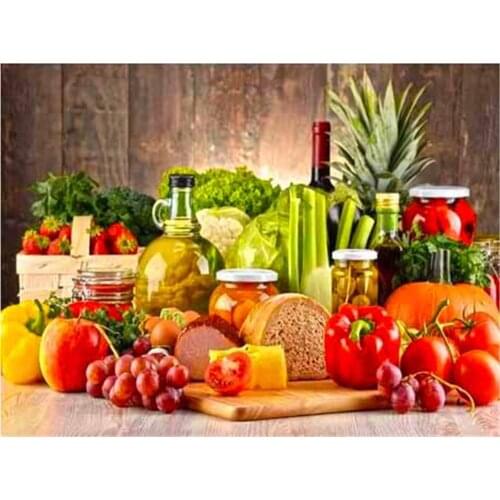 Fruit DIY 11CT Embroidery Cross Stitch Kits Craft Needlework Set Cotton Thread Printed Canvas Home Decoration On Sale For Room