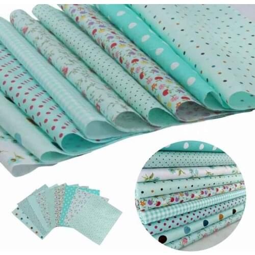 100% Cotton Fabric Cut Bundle DIY Decoration 9 Pcs Assorted 25x25cm Random
