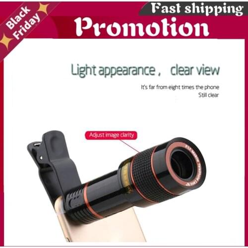 2021 New Clip-on 8/12x Optical Zoom HD Telescope Camera Lens Smartphone Camera Lens For IPhone Samsung Xiaomi Huawei