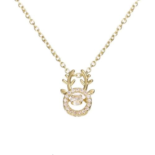 Bettyue New Arrival Tiny And Cute Deer Design Necklace For Women Fashion Shiny Zirconia Charming Jewelry Fascinating Ornament
