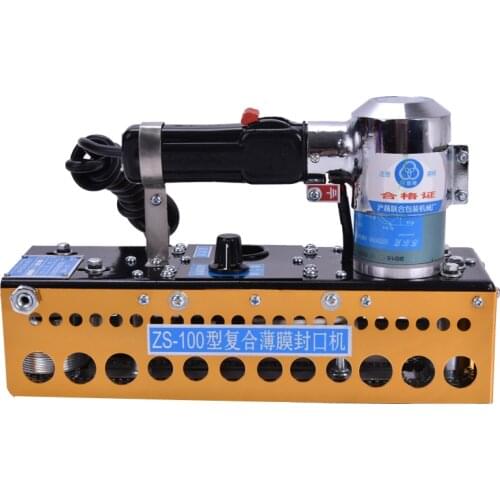 Wholesale Portable Continuous Plastic Bag Sealing Machine + ZS-100 Manual Chain Compound Film Bag Sealer 1pc