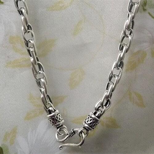 925 Sterling Silver Necklace ms.man Korean Fashion Silver Circle Necklace