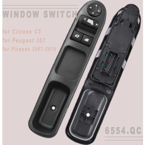 Power Master Control Window Switch 6554.QC for Peu geot 207 for Citroen C3 Picasso 2007-2014 6554QC Right Left Driver Side Car