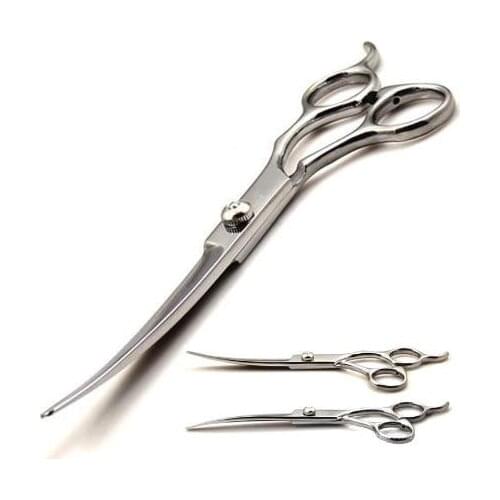 Professional 7 inch shears curved cutting thinning pet cat dog grooming hair scissors animals cats barber hairdressing scissors