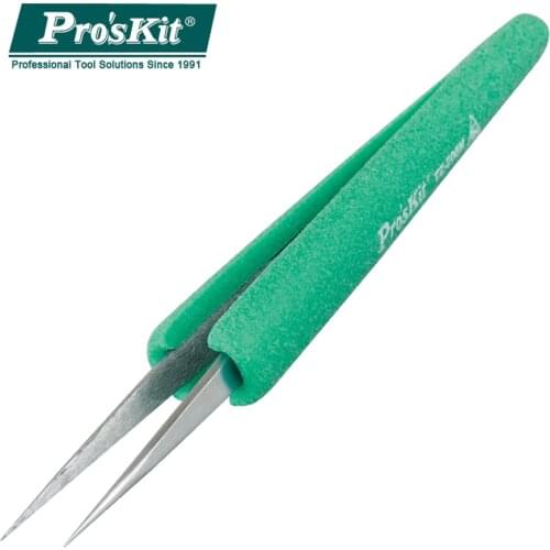 Proskit TZ-205N Anti-Static Anti-Skid Soft Set Long Tip Tweezers For Electronic Semiconductor Watch Repair Antimagnetic Jig
