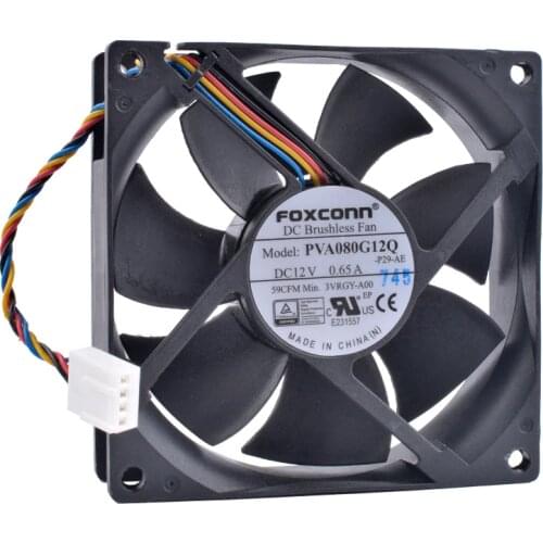 COOLING REVOLUTION PVA080G12Q 8cm 80mm fan 8025 80x80x25mm 12V 0.65A 4Pin PWM Computer CPU High Air Volume Cooling Fan