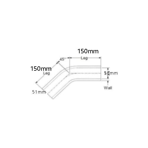 45 bend hose id 51MM HOSE LONG 150MM