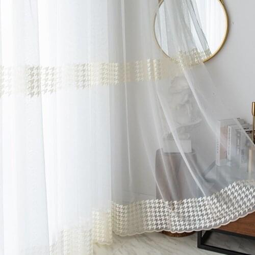 Modern Light Luxury Nordic Embroidered Window Screen Bedroom Living Room Balcony Curtain