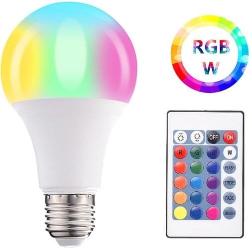 LED Bulb RGB Lights 3W 5W 10W 15W E27 220V Changeable Smart Colorful RGBW led Lamp With IR Remote Control Memory Mode