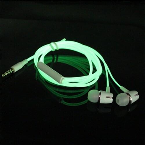 3.5mm Luminous Wired Headset In-ear Volume Control Earphones with Mic Bass Stereo Music Headset for Xiaomi Samsung Huawei