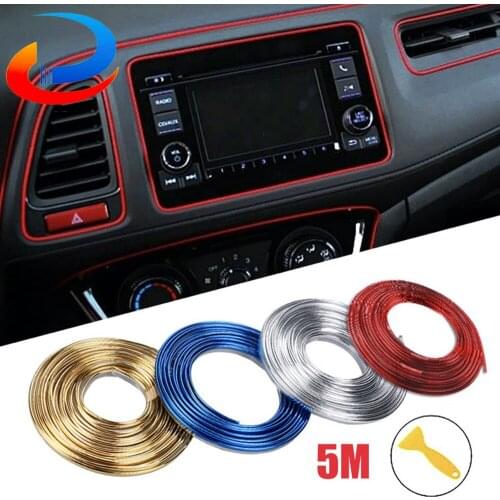 Universal Car Moulding Dashboard Door Decoration Edgein Car-styling Flexible Strips 5M/1M Interior Auto Mouldings Car Cover Trim
