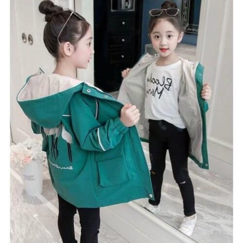 Spring Autumn Kids Coats for Girls 2019 New Fashion Sleeve Casual Girls Jacket Toddler Teens Clothes Children Casual Outerwear