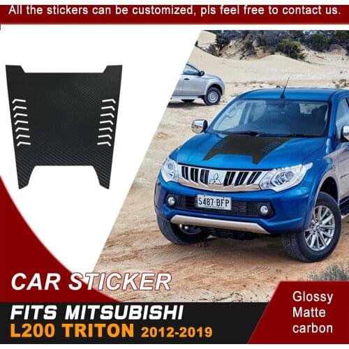 Car exterior cool hood bonnet stripe graphic Vinyl sticker for mitsubishi l200 triton 2012 2013 2014 2015 2016 2017 2018 2019