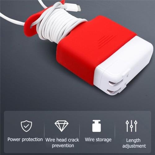 Charger Protective Case for Apple MacBook USB C Power Adapter 61W 96W Soft Silicone Protective Cover Charging Cable Organizer