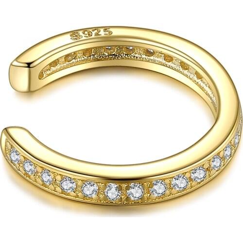 ZEMIOR Romantic 925 Sterling Silver Clip Earrings For Women White Round Clear Cubic Zirconia Earring Party Fine Jewelry Gift