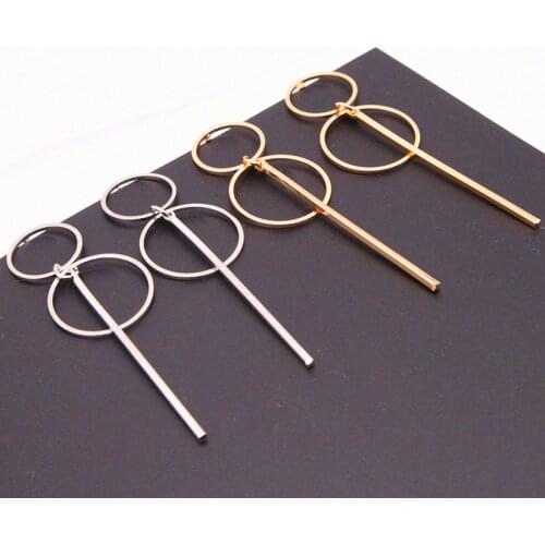 New Fashion Elegant Geometric Round Circle Hoop Earrings Double Hollow Circle Fashion Earrings For Women Exquisite Gift E0204