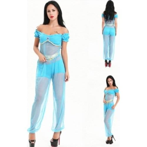 Drop Blue tulle Arab dance costumes Belly dance nightclub Halloween club costumes for ladies