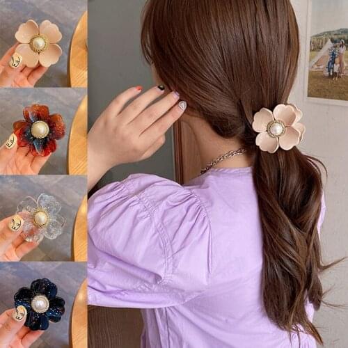 Women Sweet Flower Shape Hair Claws Chic Bohemia Hair Clip Girls Gift Hairpins Barrettes 2021 Korean Hair Accessories