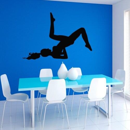 ZOOYOO Hot Sale Yoga Fitness Girl Wall Sticker Home Decor Vinyl Removable Exercise Gym Sport Player Wall Murals
