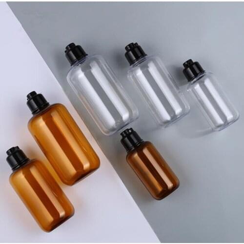 10pcs/lot 100ML 200ML 300ML Empty PET Cosmetic Jingle Cover Containers E Liquid Bottles Large Capacity Emulsion Sub-Bottle