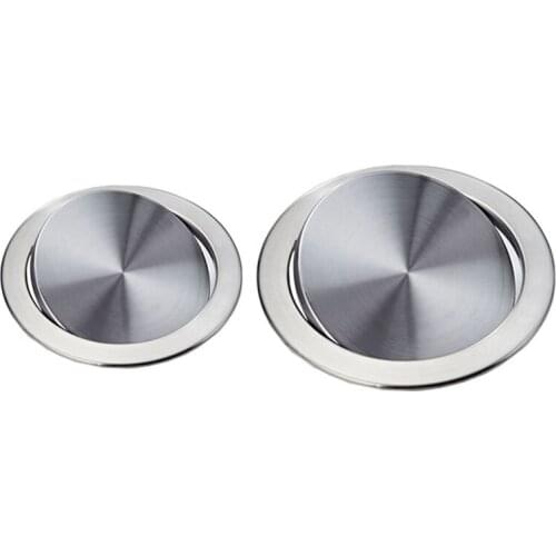 2Pcs Stainless Steel Garbage Flap Lid Trash Bin Cover Flush Lid for Kitchen Counter Top C & Top D