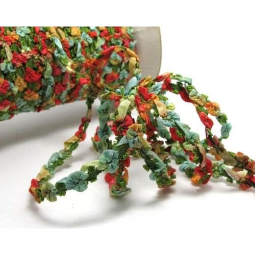 2 Yards Woven Rococo Ribbon Trim|Ombre Beanie|Decorative Floral Ribbon|Scrapbook Materials|Clothing|Decor|Craft Supplies