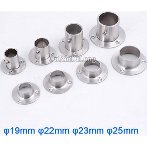 Brand New 4PCS Thicken Stainless Steel Disc Columnar Flange Bathroom Towel Rack Fixed Flanged Base Closet Rod Flange Rock Hooks
