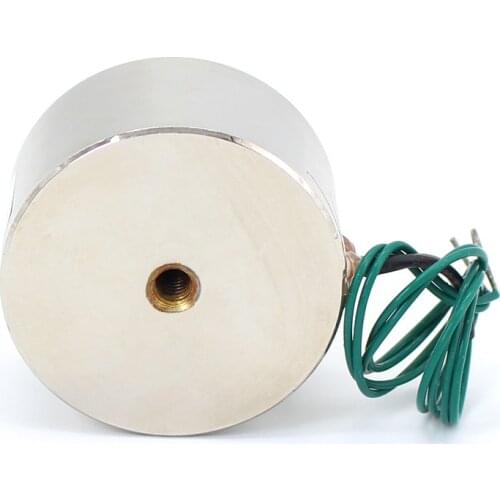 49/21 DC 24V Cylinder Electromagnet Lifting 40KG 400N Solenoid Strong Sucker Holding Electric Neodymium Magnet custom