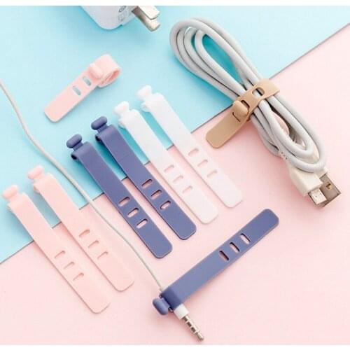 5 Pcs/lot Multipurpose Desktop Phone Cable Winder Earphone Clip Charger Organizer Management Wire Cord fixer Silicone Holder