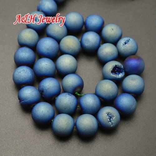 5pcs High Quality Royal Blue Color Plated Fashion Men And Women Jewelry Making Materials 16'' Strand Loose Beads