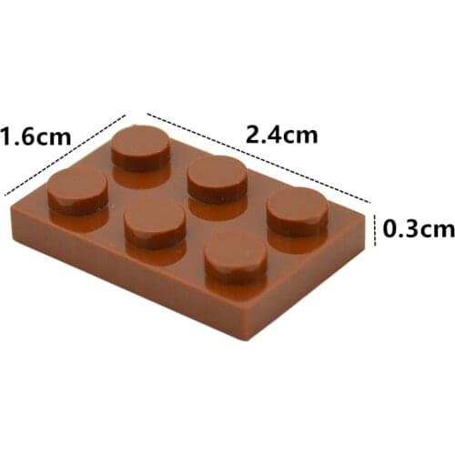 50pcs DIY Building Blocks 2x3 Thin Figures Bricks Educational Creative 2*3 Dots Compatible With 3021 Toys For Children Gift