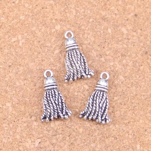 62pcs Charms tassels fringing 20x12mm Antique Pendants,Vintage Tibetan Silver Jewelry,DIY for bracelet necklace