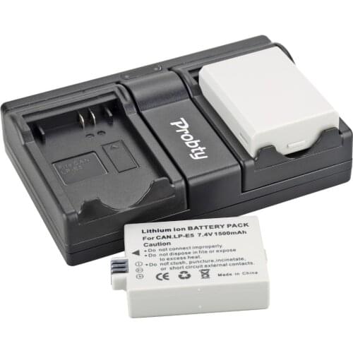 2Pcs PROBTY LP-E5 LP E5 Camera Battery + USB Dual Charger For Canon EOS 450D 500D 1000D Rebel XS XSi T1i KISS X2 X3 F SLR camera
