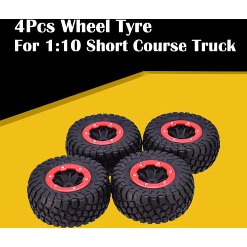 AUSTARHOBBY AX-4007 4Pcs RC Wheel 1:10 Short Course Truck Tires Rubber Tyre For Traxxas Slash Tires HPI Car Parts