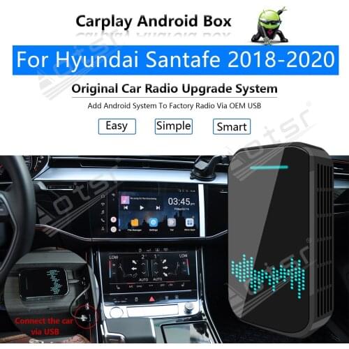 Car Radio Carplay Android Ai Box For Hyundai Santafe 2018-2020 Multimedia Player Apple Carplay Box Wireless Upgrade Mirror Link