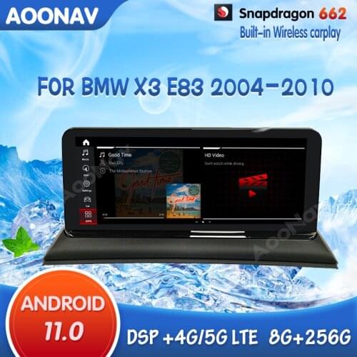 Snapdragon 662 256GB Car Radio GPS Navi For BMW X3 E83 2004-2010 multimedia player DVD Head Unit Auto Radio Stereo Android11