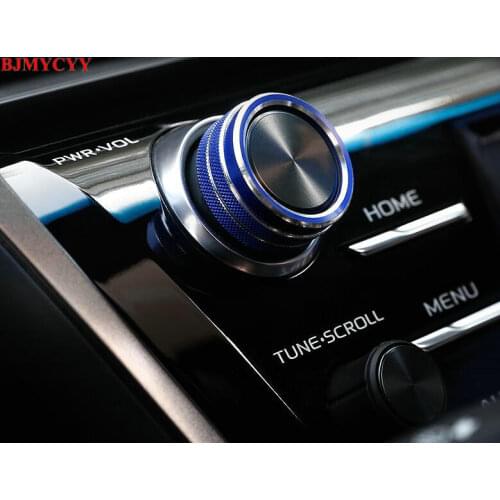 BJMYCYY Car styling Auto tuning knob decoration ring For Toyota Camry 2018