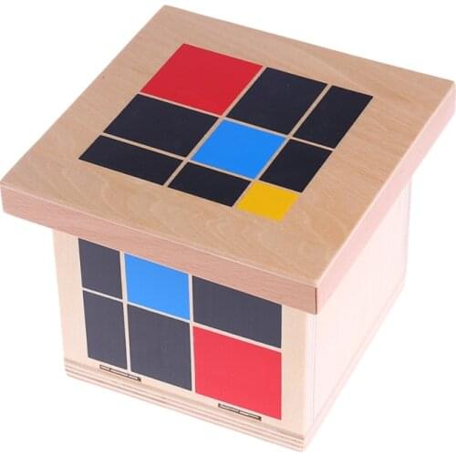 Early Learning Educational Toys Montessori Wooden Trinomial Cube for Toddlers Preschool Training Learning Toys Great Gift