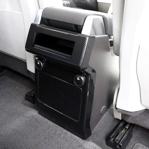 For Land rover Discovery 5 LR5 L462 2017-18 Carbon Fiber Style Chrome Rear Row Air Conditioning Panel Cover Trim Car Accessories