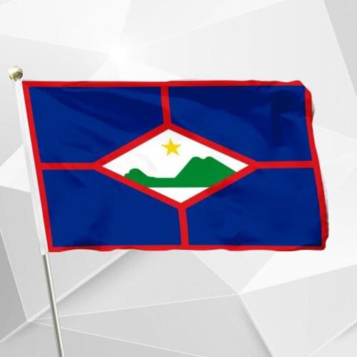 Netherlands Sint Eustatius Flag 150X90cm (3x5FT) 120g 100D Polyester Double Stitched High Quality Banner Free Shipping