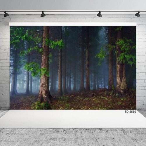 Forest Dark Photographic Backdrop Computer Printed Fond Backgrounds Photo Studio for Children Baby Portrait Photophone Props