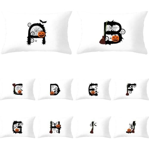 Halloween Lettered Series Decoration Waist Pillowcase Simple Style Print Living Room Cushion Cover Home Sofa Decor Pillow Case