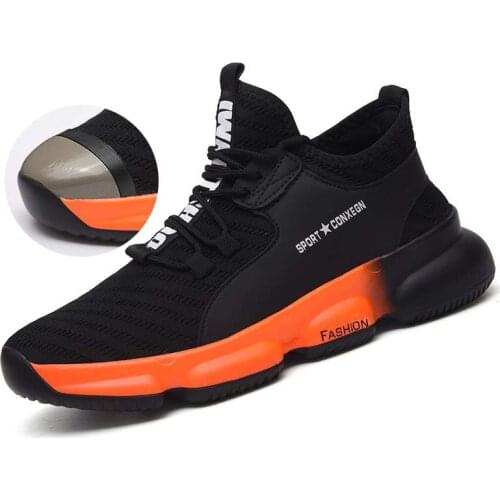 JUNSRM Zapatos de seguridad para hombre, botas de acero, zapatos de trabajo suaves y transpirables antigolpes zapatos