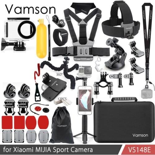 Vamson for Xiaomi MIJIA Accessories Kit Waterproof Housing Cas Frame Box Tripod Mount Monopod for MIJIA Sport Camera VS148