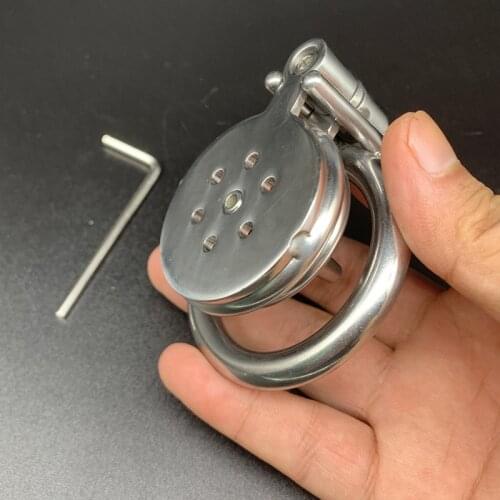 Short Stainless Steel ,Male Chastity Device,Cock Cage with Anti-off Ring Urethral Catheter,Penis Rings,Sex Toys For Man Gay