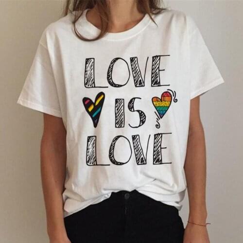 Lgbt Ladies Gay T-Shirt Lesbian Pride Rainbow T-Shirt Harajuku Ulzzang Funny T-Shirt 90s Graphic Love Is Love Top Tee Female