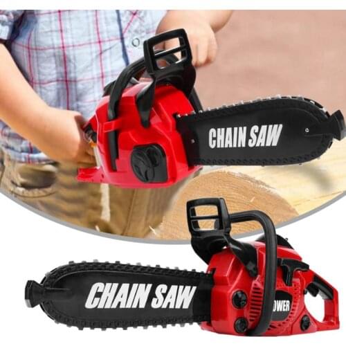 Simulation Pretend Play Chainsaw Toy Lawn Outside Construction Light And Sound Kids Gift ABS Plastic Build-in Mechanical Spring
