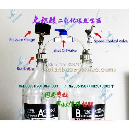 Professional DIY CO2 Generator System Set/Kit (Speed Control Valve, Bottle Caps, tube) 4 IN 1 DIFFUSER, fish tanks+Free shipping